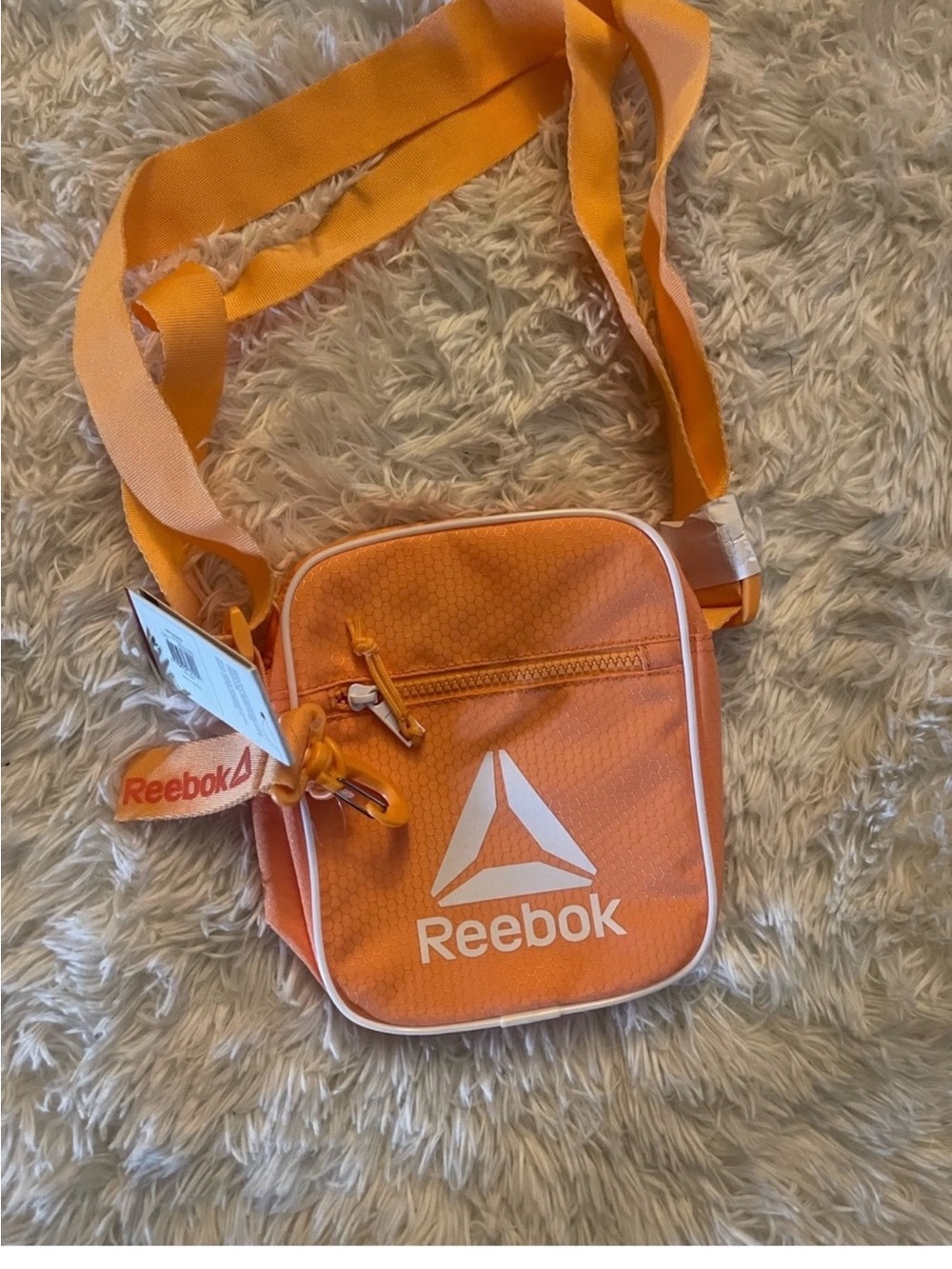Orange Mini Crossbody Bag with White Logo